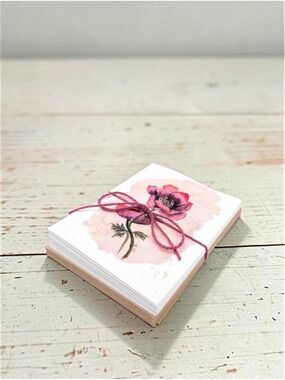 12 Purple Poppy Watercolor Notecards 4.25" x 5.5"